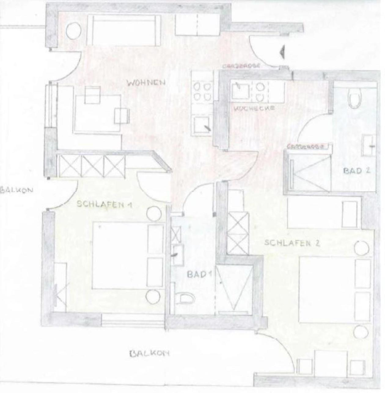 Apartment mit 2 Schlafzimmern