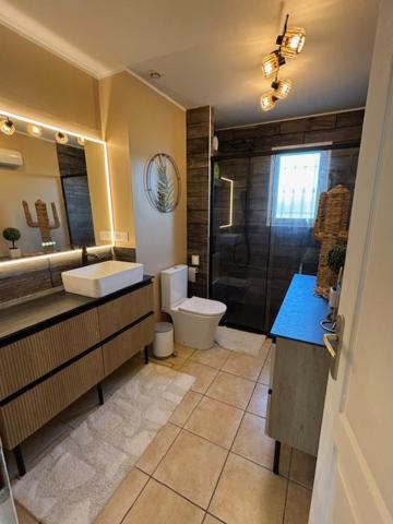 Chambre Lit Queen-Size avec Salle de Bains Commune